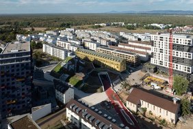 Blick von oben auf die Grüne Mitte