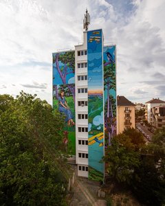 Mural in Mannheim von Künstler TAXIS, Foto: Alexander Krziwanie