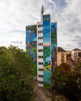 Mural in Mannheim von Künstler TAXIS, Foto: Alexander Krziwanie